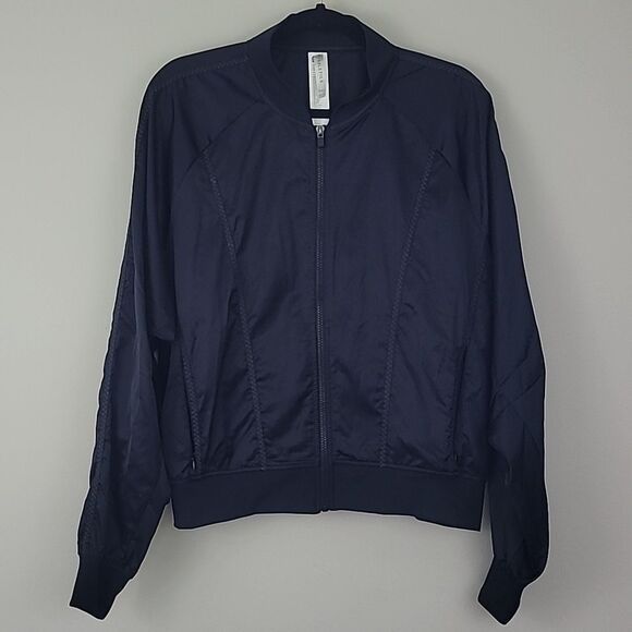 fabletics demi lovato black bomber jacket with exposed stitched seams. Size XXL - Picture 1 of 10